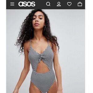 Juicy Couture Gingham Cutout One Piece Swimsuit